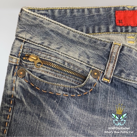 Y2K Guess Jeans Zipper Leg Capris Antique Wash, Size 28 - Picture 4 of 12